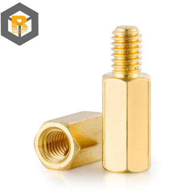 Hex Brass Hombre Mujer Standoff Board Stud Métrico Hexágono Pilar roscado PCB placa base Espaciador tornillo de perno M2m2.5m3 M4 M5 * 2-80mm Personalizado por 2D / 3D / dibujo