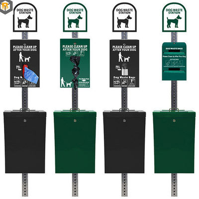 Estación de desechos de mascotas personalizada de acero inoxidable Estación de distribución de bolsas de caca para perros Estación de procesamiento de metal Parte de la máquina