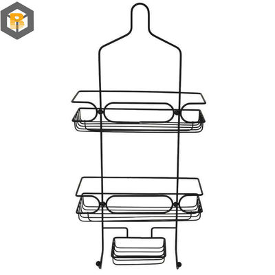 Personalizado por 2D / 3D / dibujo 2 Tier Metal Negro organizador de cesta de baño para el coche de ducha