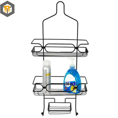 Personalizado por 2D / 3D / dibujo 2 Tier Metal Negro organizador de cesta de baño para el coche de ducha