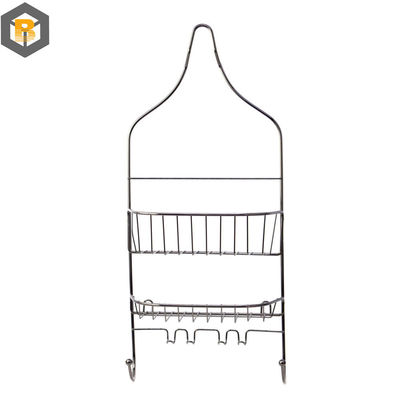 2 Tier Iron Metal Baño Esquina Cadillac de ducha colgante Personalizado por 2D / 3D / Dibujo Parte de repuesto