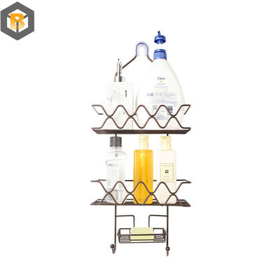 2 Tier Iron Metal Baño Esquina Cadillac de ducha colgante Personalizado por 2D / 3D / Dibujo Parte de repuesto