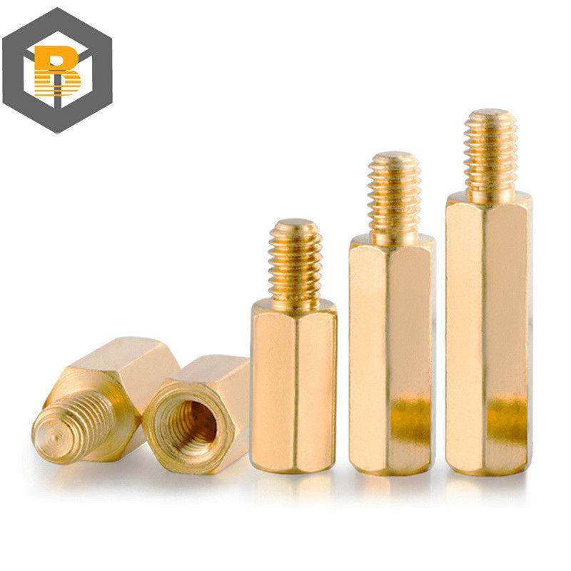 Hex Brass Hombre Mujer Standoff Board Stud Métrico Hexágono Pilar roscado PCB placa base Espaciador tornillo de perno M2m2.5m3 M4 M5 * 2-80mm Personalizado por 2D / 3D / dibujo